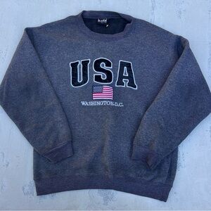 USA Washington DC Embroidered Vintage Crewneck Sweatshirt Men’s Large